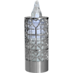 Świeca LED ażur serca 15 x 5 cm srebrny CORTINA