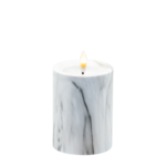Świeca LED efekt marmuru 10 x 7,5 cm ciepły biały CORTINA