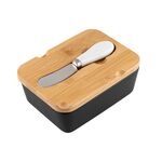 Maselnica ceramiczna Adria z pokrywą i nożykiem czarny