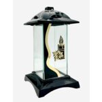 Znicz kapliczka świeczka glamour 30 x 16 cm czarno-złoty