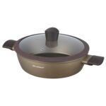 Patelnia głęboka aluminiowa Cava z pokrywką 28 cm 3,3 l złoty