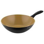 Patelnia aluminiowa wok AmVegan 28 cm czarno-złoty