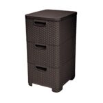 Regał z szufladami 3 x 14 l Style Curver ciemnobrązowy