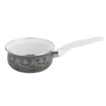 Rondel emaliowany Pyza Blossom kwiatki 16 cm 1300 ml szary