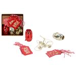 Zestaw do pakowania prezentów 12 x 12 x 4 cm czerwono-złoty