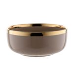 Salaterka Berlotti 15 cm ze złotą obwódką brązowy