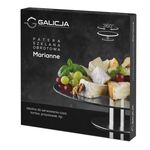 Patera obrotowa Marianne 28 cm szklana z metalową stopką