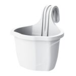 Doniczka balkonowa z uchwytem Nizza 23 cmbiały