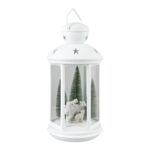 Latarenka LED z figurką niedźwiedzi 21,5 x 43 cm biały