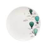 Talerz deserowy Balony 20 cm biało-zielony