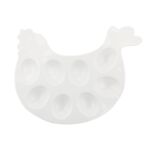 Talerz na jajka Kurka biały