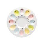 Talerz do jaj Kolorowe kurki na 12 sztuk wielokolorowy