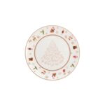 Talerz deserowy Winter Fun 19 cm świąteczny wielokolorowy