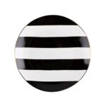 Talerz deserowy Stripes Black 20 cm czarno-biały