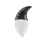 Talerz ozdobny Krasnal 16,7 x 12,2 x 2 cm czarno-biały