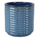 Donica szkliwo cylinder mrozoodporna 24 x 25 cm błękitny