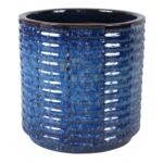 Donica szkliwo cylinder mrozoodporna 24 x 25 cm niebieski