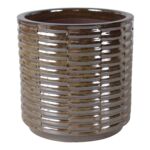 Donica szkliwo cylinder mrozoodporna 24 x 25 cm brązowy