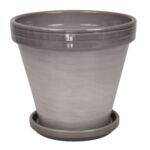 Donica prosta szary lazur 10 cm + podstawka szary