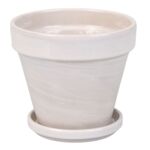 Donica prosta granit lazur 14 cm + podstawka beżowy