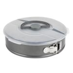 Tortownica nierdzewna Likoris New z pokrywą 26 cm szary