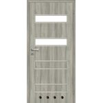 Skrzydło drzwiowe 60P 2/4 dąb skandynawski lakierowane milano + tuleje + zamek blokada 2 zawiasy prawe