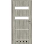 Skrzydło drzwiowe 60L 2/4 dąb skandynawski lakierowane milano + tuleje + zamek blokada 2 zawiasy lewe