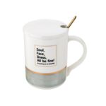 Kubek z pokrywką i łyżeczką Pearl Blue 350 ml wielokolorowy