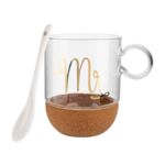 Kubek szklany na korkowej podstawce MR 240 ml transparentny