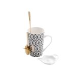 Kubek z zaparzaczem Glitz 350 ml czarno-biały