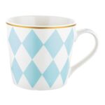 Kubek Geometric Romby 400 ml niebieskio-biały