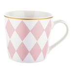 Kubek Geometric Romby 400 ml różowo-biały