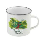 Kubek emaliowany prosty Szparagi 1,25 ml biały