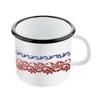 Kubek emaliowany prosty VerryMerry wzorek 550 ml biały