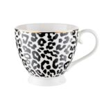 Kubek na nóżce Africa 400 ml panterka złota obwódka czarno-biały
