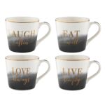 Kubek Lisa Black 400 ml mix wzorów biało-czarny