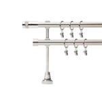 Karnisz podwójny metalowy Cylinder D. 19 mm 200 cm srebrny