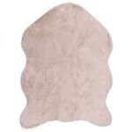Dywan sztuczna skóra Rabbit puszysty 60 x 90 cm beżowy