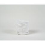 Doniczka ceramiczna Fala z podstawkiem 16 cm biały