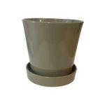 Doniczka Stożek z podstawkiem 19 cm cappuccino beżowy