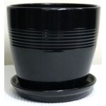 Doniczka Line z podstawkiem 15 cm grafitowy