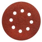 Tarcza ścierna P150 rzep 125 mm 8 otworów 5 sztuk TS38R brąz