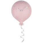 Zegar ścienny Baloni 30 x 25 x 6 cm różowy