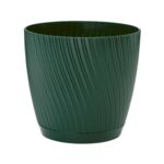 Doniczka Mika z podstawką leśny mech 13 cm zielony