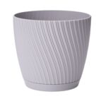 Doniczka Mika z podstawką 27 cm platynowy