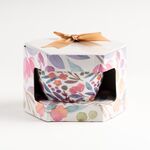 Filiżanka porcelanowa ze złotym uchem kwiaty akwarelowe 440 ml