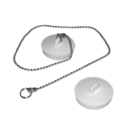 Korek syfonu wanny biały z łańcuszkiem 1 szt.