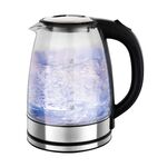 Czajnik elektryczny szklany Hubert 1,8 l srebrno-czarny