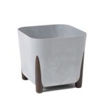 Donica kwadratowa Frida Eco Recycled 21 x 21 cm beton szary