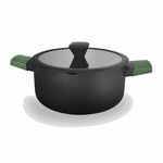 Garnek Sycylia 24 cm 4,5 l zielone uchwyty czarny